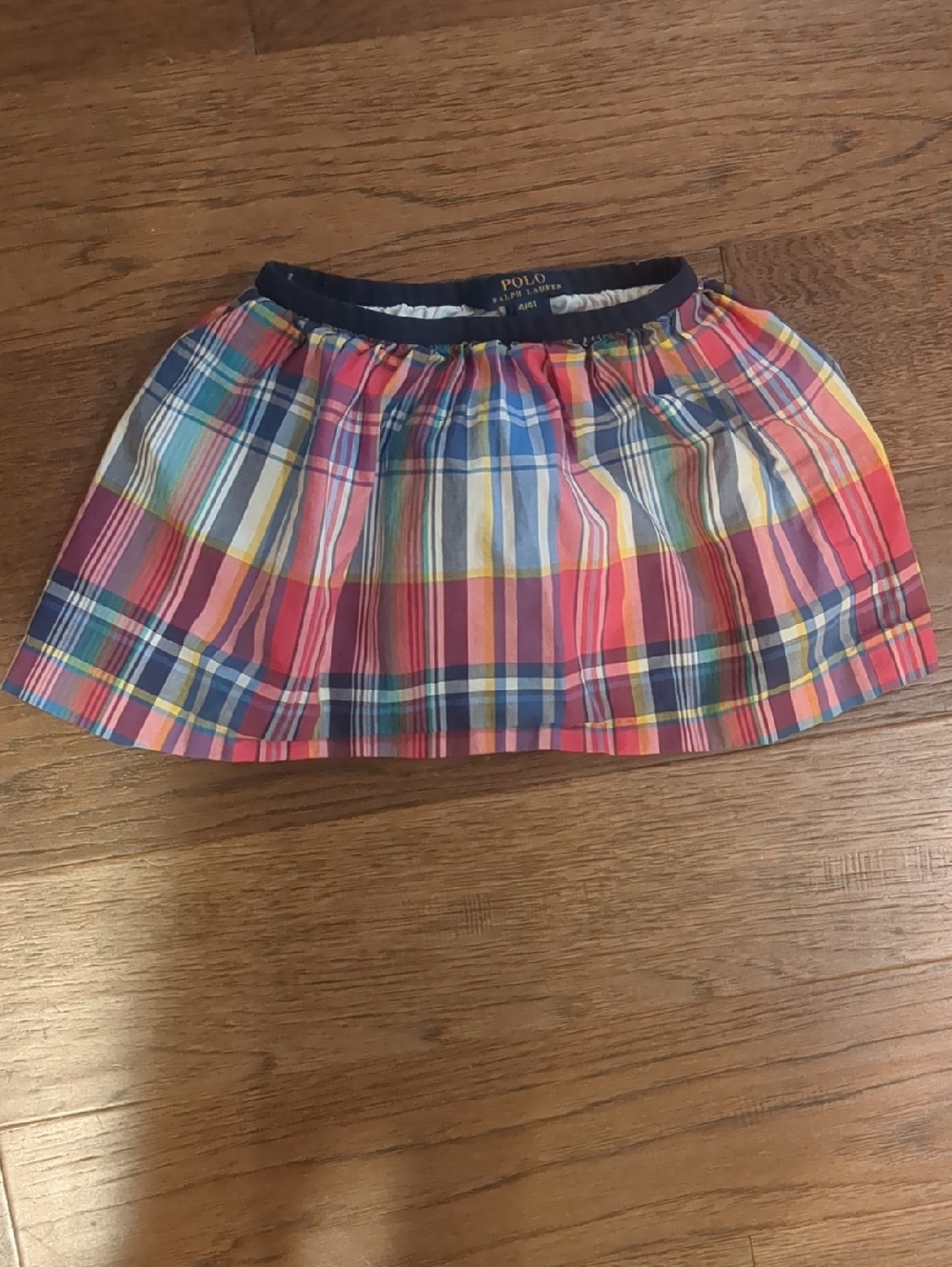 Polo by Ralph Lauren Multicolor Plaid Skirt with Navy Waistband